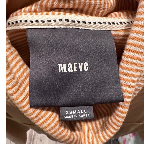 Anthropologie Maeve Striped Cowl Neck Mustard Tai Sweater Top Size XS - Picture 4 of 8